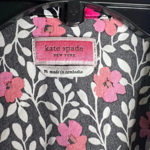 Kate Spade NY Black Red Poppy Floral Button Front Sleep Pajama Top Size Medium - Picture 7 of 9